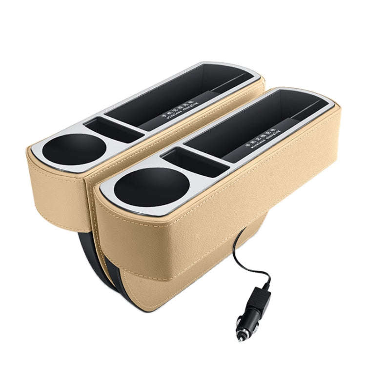 Car Multi-functional Wireless Fast Charge Console PU Leather Box Cup Holder Seat Gap Side Storage...