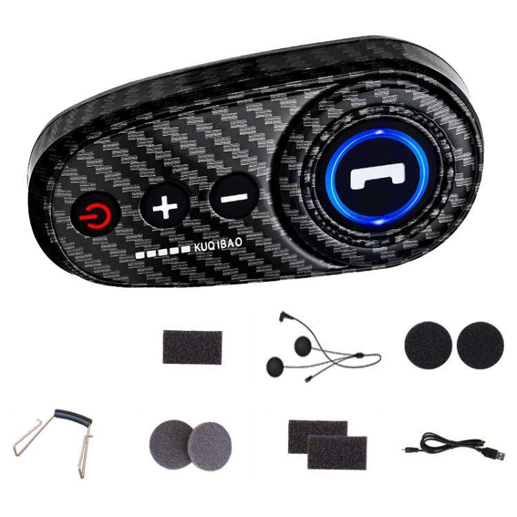 K10 Motorcycle Bluetooth Helmet Headset, Carbon Fiber Hidden Microphone