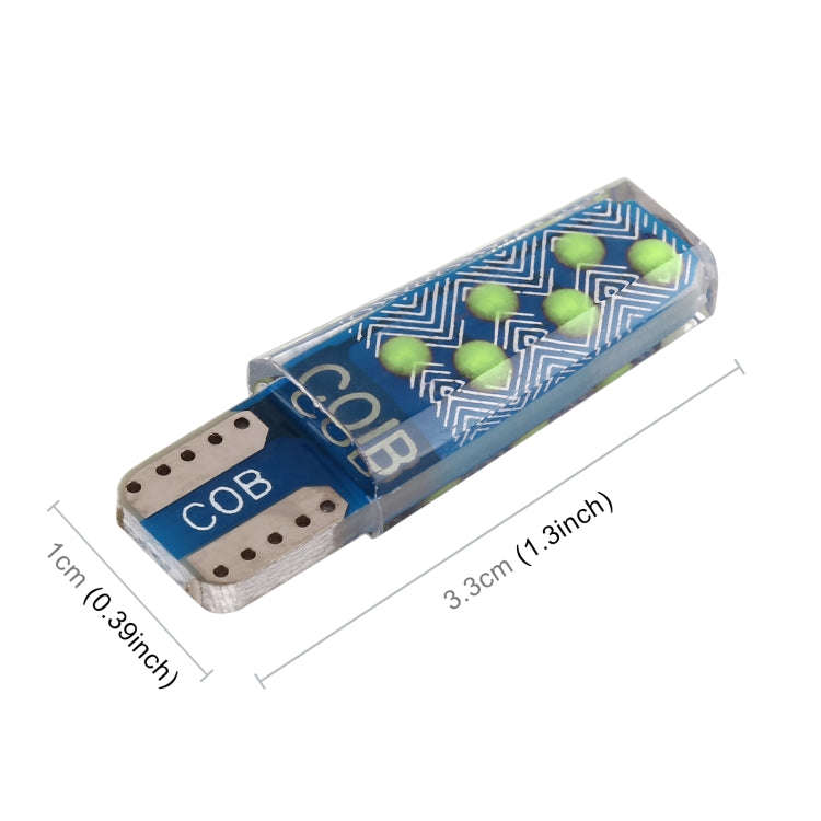 10 PCS T10 DC12V / 1.2W Car Clearance Light 12LEDs COB Lamp Beads (Ice Blue Light)