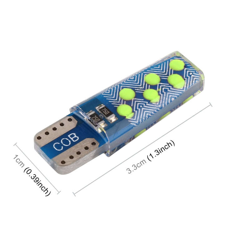 10 PCS T10 DC12V / 1.2W Car Clearance Light 12LEDs COB Lamp Beads (Green Light)