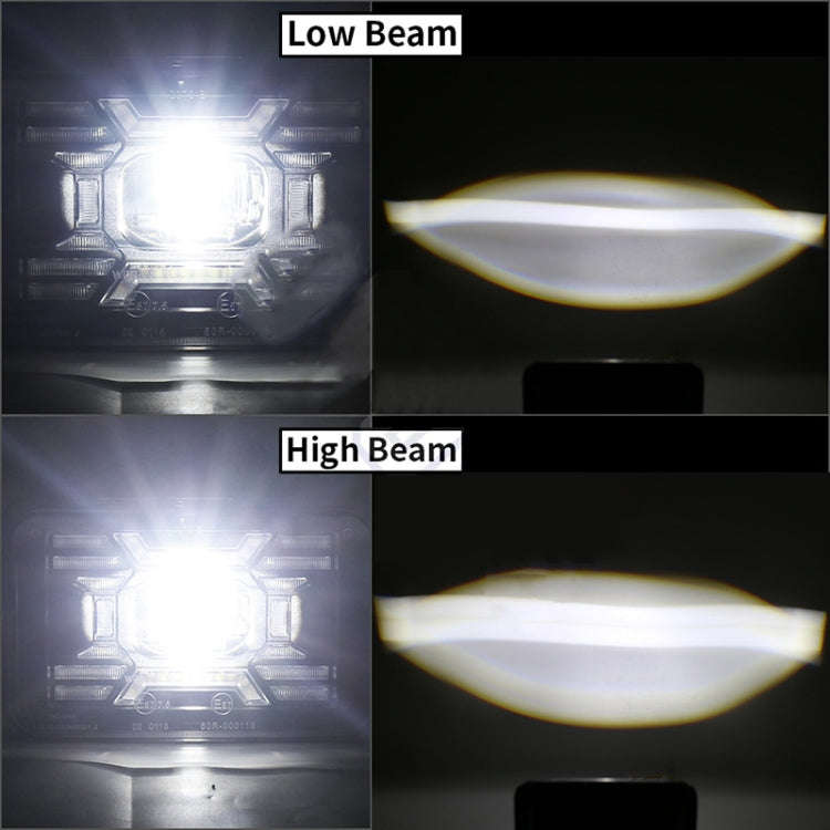 OL-2051S 1 Pair 4x6 inch Off-road Vehicle Modified Angel Devil Eyes Rectangular Headlight