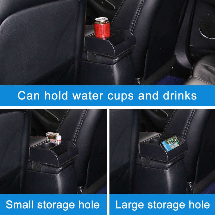 Car Multi-functional Dual USB Armrest Box Booster Pad, Microfiber Leather Straight Type (Black Red)