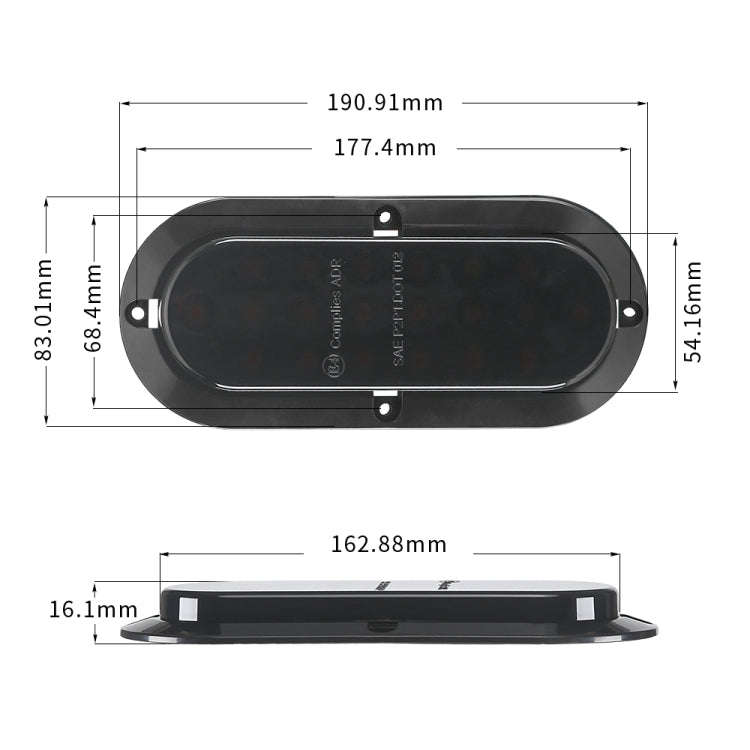 MK-012 20LEDs Dynamic Car Tail Light Signal Lamp Indicator Strobe Flashing Warning Light 12-24V