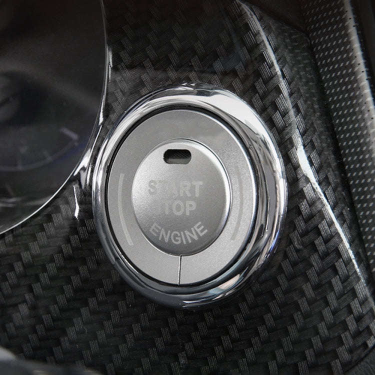 Car Engine Start Key Push Button Ring Trim Sticker for Infiniti (Silver)
