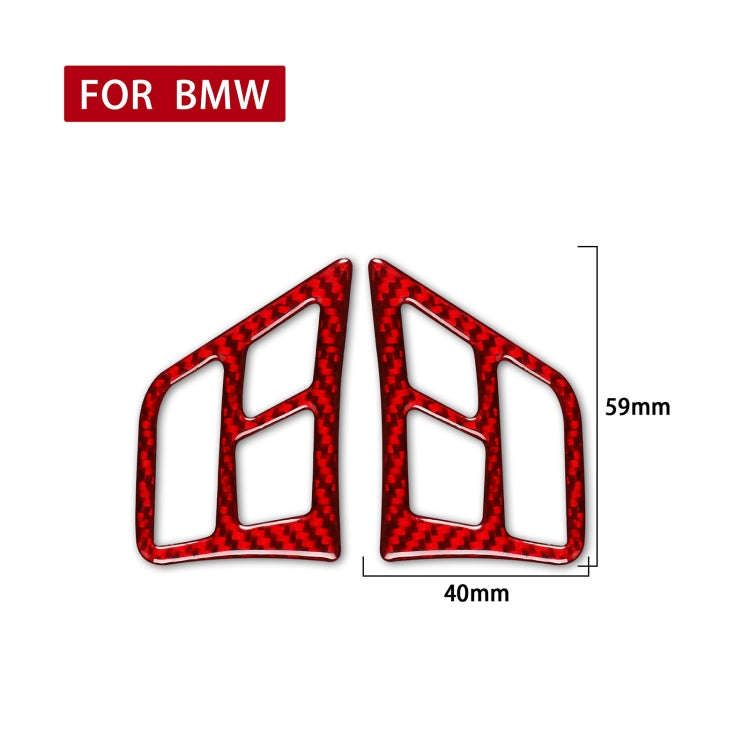 2 PCS Set for BMW 3 Series E90 Carbon Fiber Car Steering Wheel Button Frame Decorative Sticker,Le...