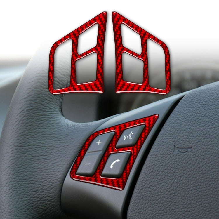 2 PCS Set for BMW 3 Series E90 Carbon Fiber Car Steering Wheel Button Frame Decorative Sticker,Le...