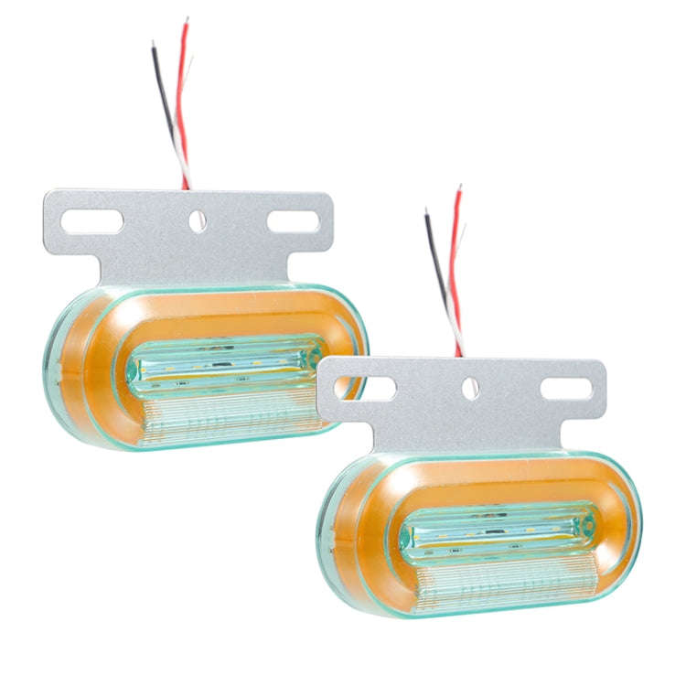2 PCS 24V 12LED Car Oval Side Lamp (White Light)