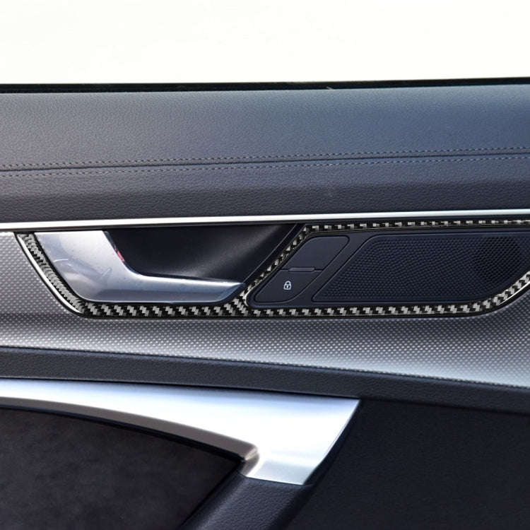 Car Carbon Fiber Inner Door Handle Decorative Sticker for Audi A6L / A7 2019-, Left and Right Dri...