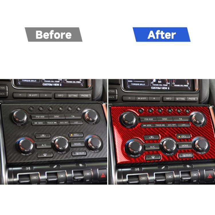 Carbon Fiber Car Instrument Control Panel Decorative Sticker for Nissan GTR R35 2008-2016, Left D...
