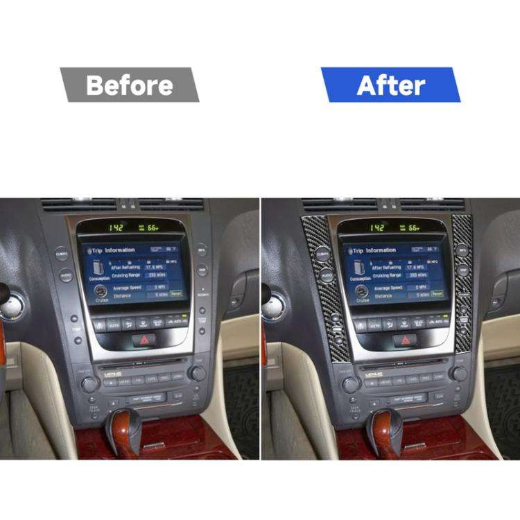 2 PCS / Set Carbon Fiber Car Central Control Panel A Version Decorative Sticker for Lexus GS 2006...