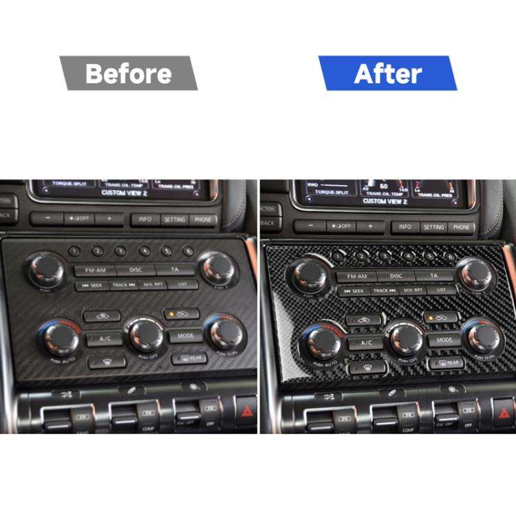 Car Carbon Fiber Instrument Control Panel Decorative Sticker for Nissan GTR R35 2008-2016, Left D...