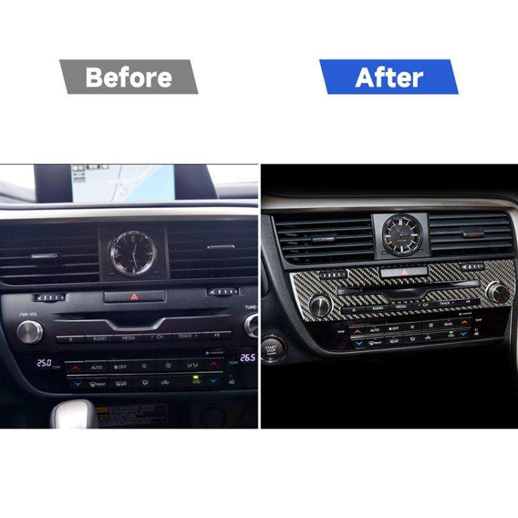 Car Carbon Fiber CD Panel Decorative Sticker for Lexus RX300 / 270 / 200T / 450h 2016-2019, Right...
