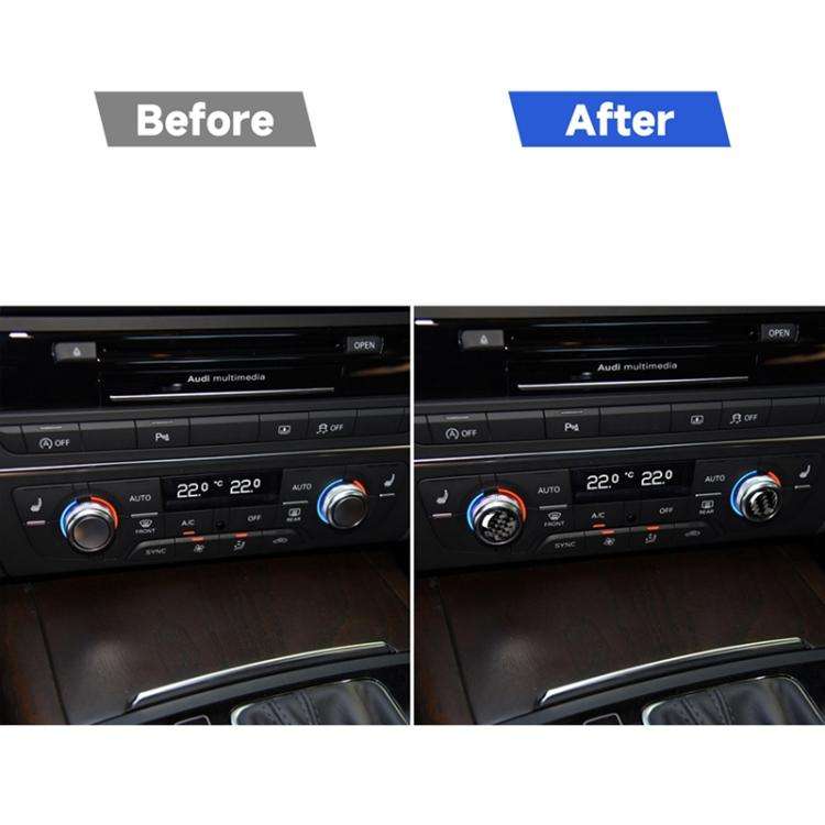 Car Carbon Fiber Air Conditioning Button Decorative Sticker for Audi A6 S6 C7 A7 S7 4G8 2012-2018...