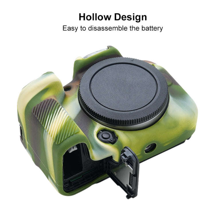 For Canon EOS R10 Soft Silicone Protective Case (Camouflage)