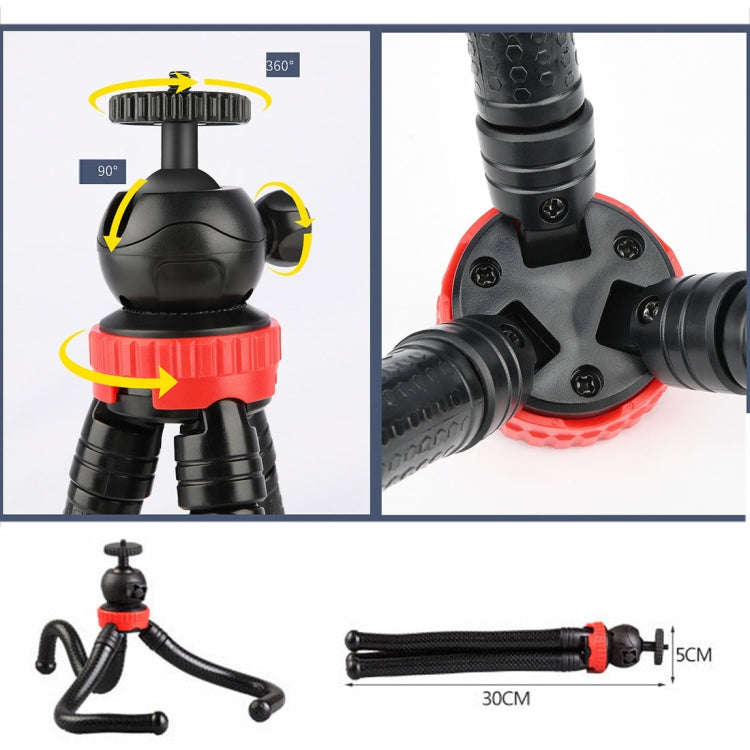 MZ305 Mini Octopus Flexible Tripod Holder with Ball Head for SLR Cameras, GoPro HERO10 Black / HE...