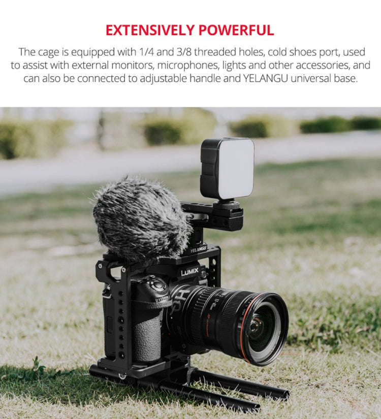 YELANGU C18 YLG0915A-A Video Camera Cage Stabilizer for Panasonic Lumix DC-S1H / DC-S1 / DC-S1R (...