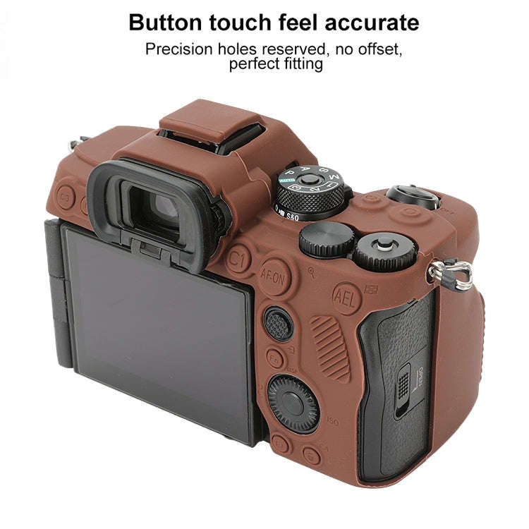 For Sony ILCE-7RM5 / Alpha 7R V Soft Silicone Protective Case (Coffee)