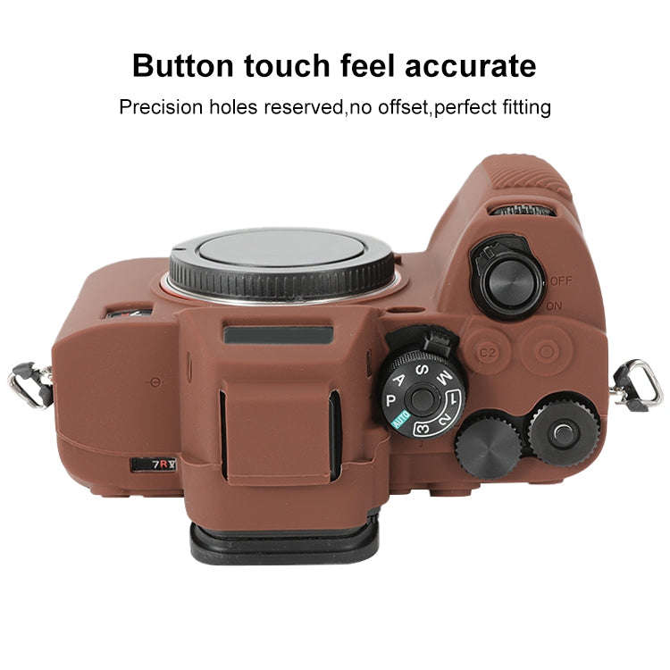 For Sony ILCE-7RM5 / Alpha 7R V Soft Silicone Protective Case (Coffee)