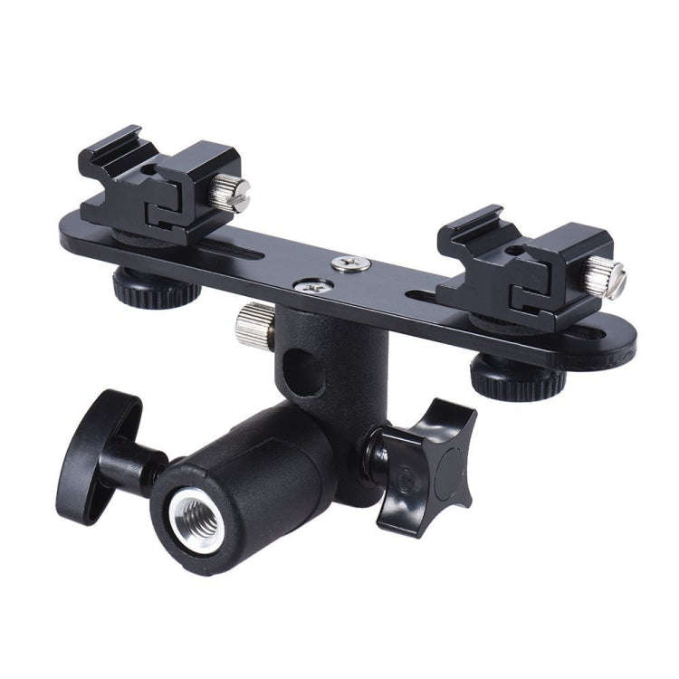 Double Hot Shoe Flash Stand Bracket