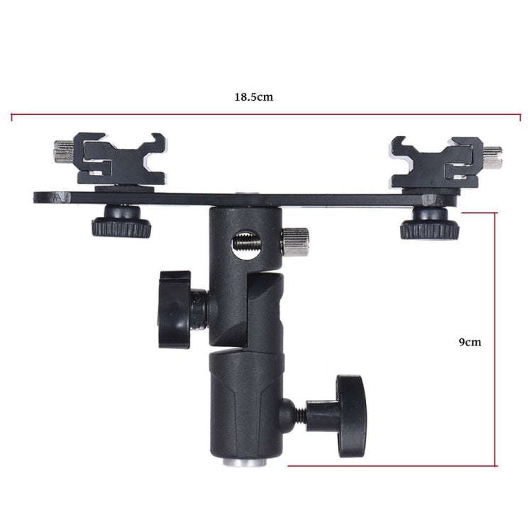 Double Hot Shoe Flash Stand Bracket