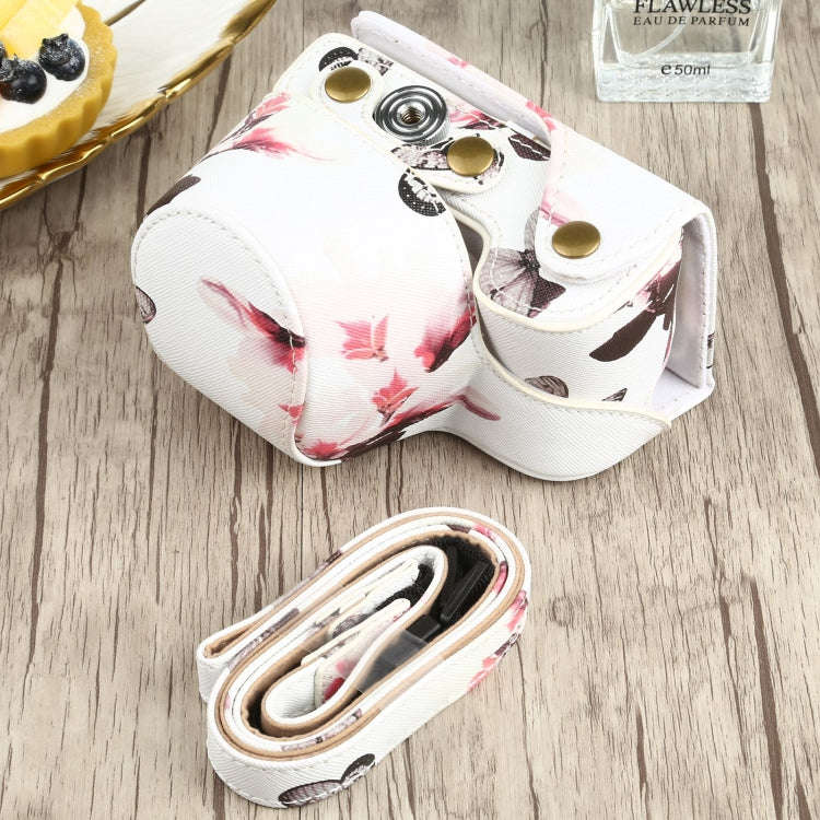 Flower Pattern PU Leather Camera Case for Sony A6000 / A6300 / A6400 / Nex 6 (White)