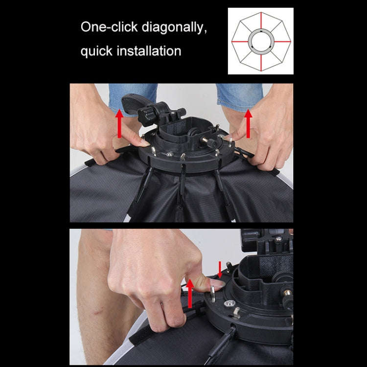 TRIOPO KS2-55 55cm Fast Loading Speedlite Flash Octagon Parabolic Softbox Diffuser (Black)