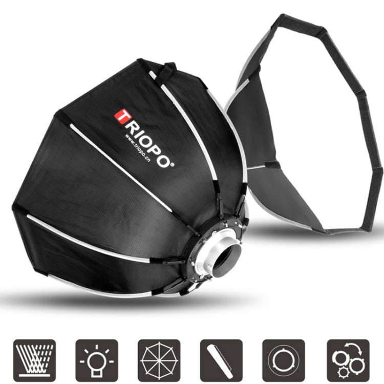 TRIOPO K2-90 90cm Speedlite Flash Octagon Parabolic Softbox Bowens Mount Diffuser (Black)