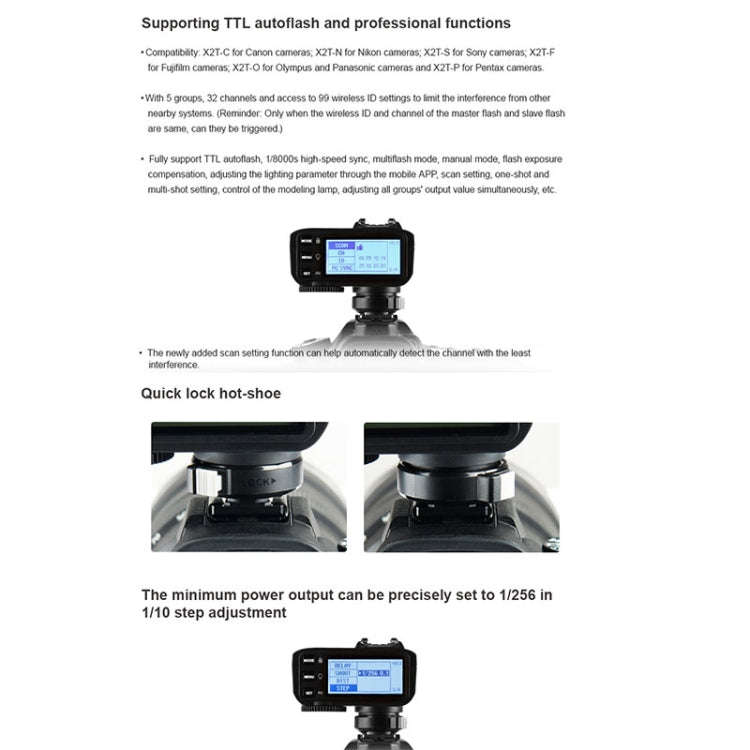 Godox X2T-O E-TTL II Bluetooth Wireless Flash Trigger for Panasonic / Olympus (Black)