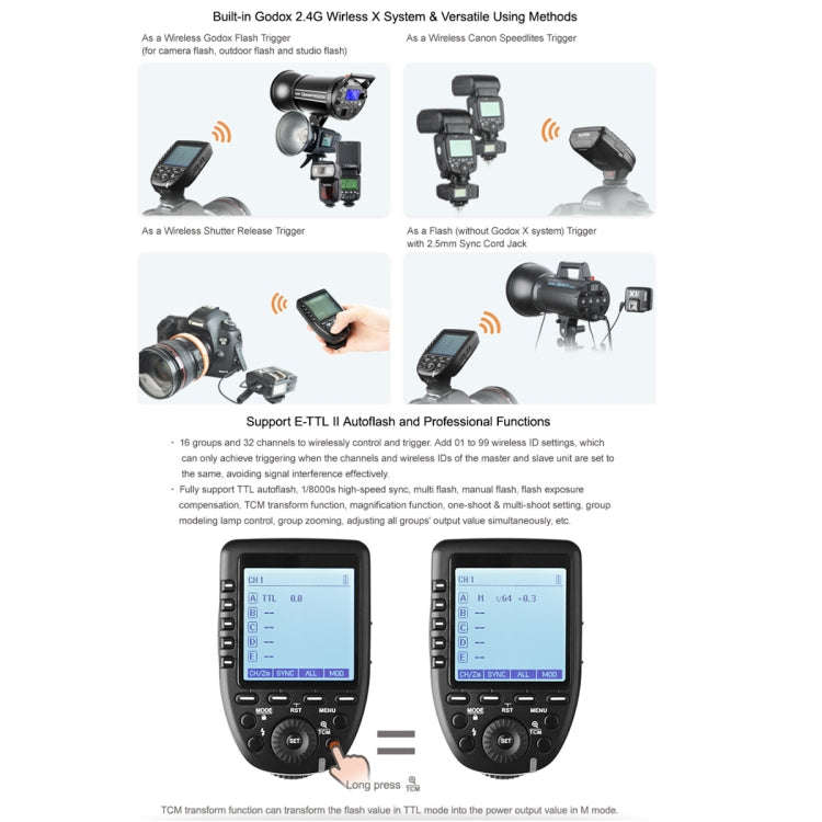 Godox Xpro-S TTL Wireless Flash Trigger for Sony (Black)