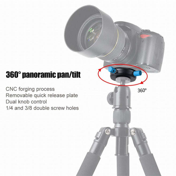 BEXIN QR-02 360 Degree Rotation Quick Release Head Camera Tripod Base Plate (Black)