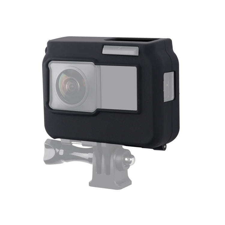 For Insta360 One R Panoramic Camera with Frame Shockproof Silicone Protective Case(Black)