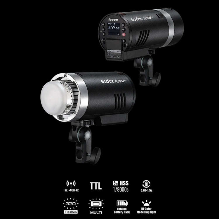 Godox  AD300 Pro 300Ws TTL HSS Pocket Flash Outdoor Speedlite Light Kits(UK Plug)