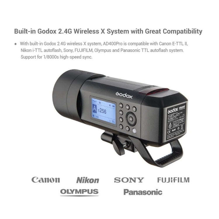 Godox  AD400 Pro WITSTRO 400Ws All-in-One Outdoor Flash 2.4GHz Speedlite Light(EU Plug)