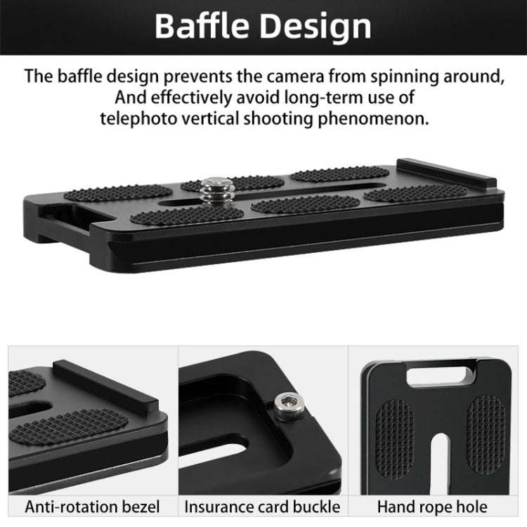 BEXIN PL-80 Anti-rotation Quick Release Plate with Rubber Cushion(Black)