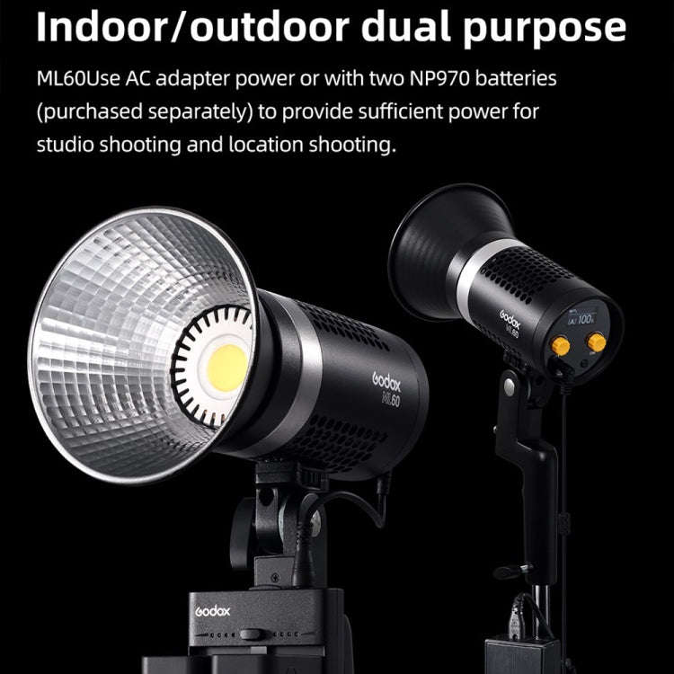 Godox ML60 60W LED Light 5600K Video Studio Flash Light(US Plug)
