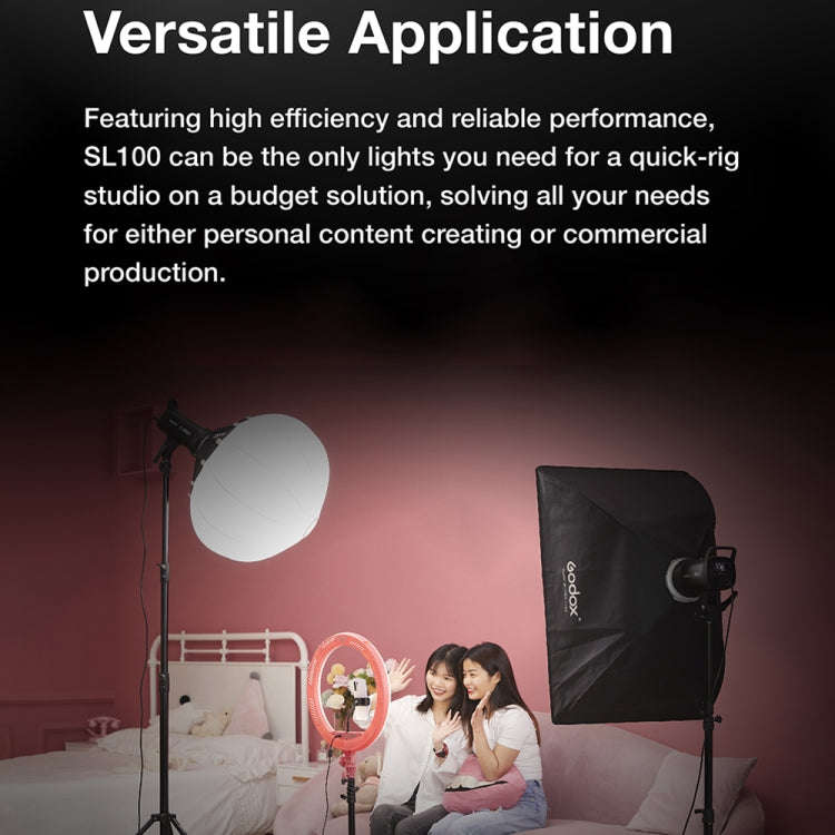 Godox SL100BI 100W 2800-6500K LED Light Studio Continuous Photo Video Light(EU Plug)