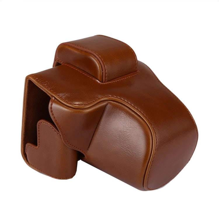 Full Body Camera PU Leather Case Bag with Strap for Canon EOS M5 (Brown)