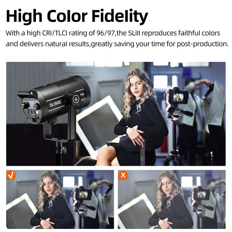 Godox SL150III 160W LED Light 5600K Daylight Video Flash Light(EU Plug)