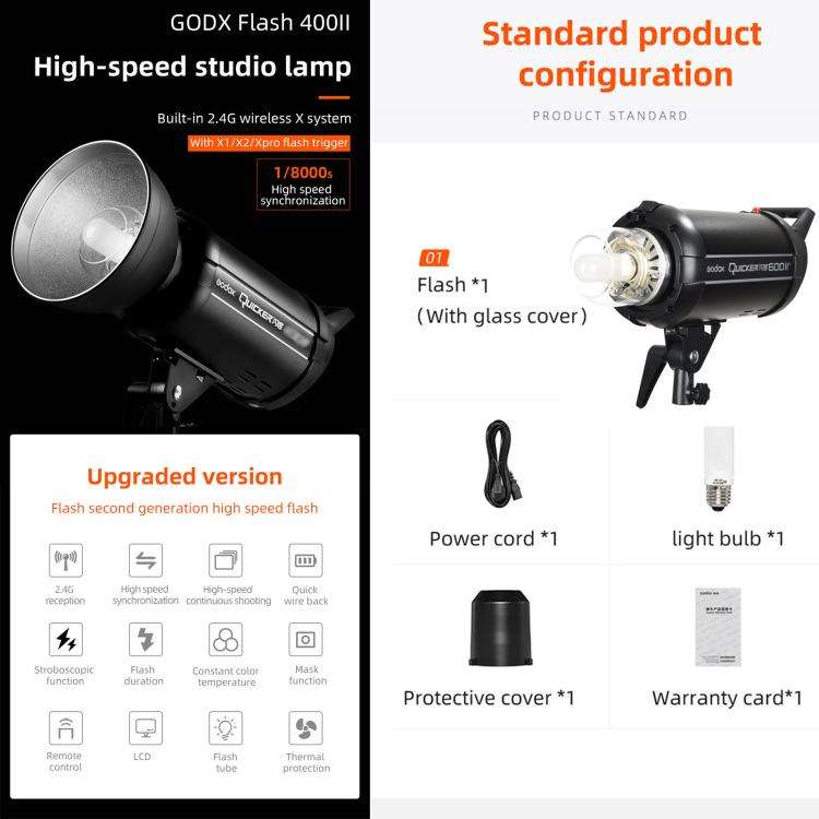 Godox Quicker 600IIM Studio Flash Light 600Ws Bowens Mount Strobe Flash (US Plug)