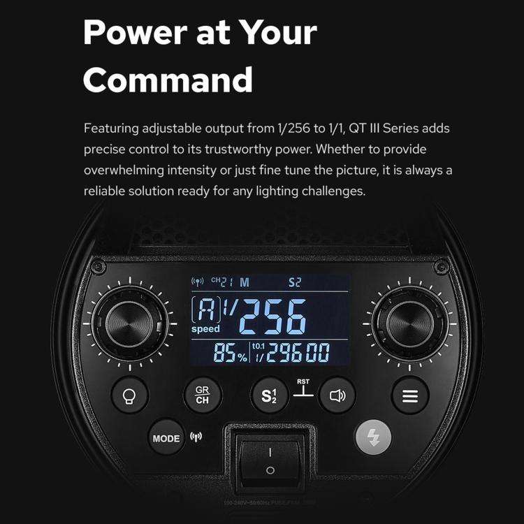 Godox QT1200III Quicker Studio Flash Light 1200Ws Bowens Mount High Speed Flash (UK Plug)