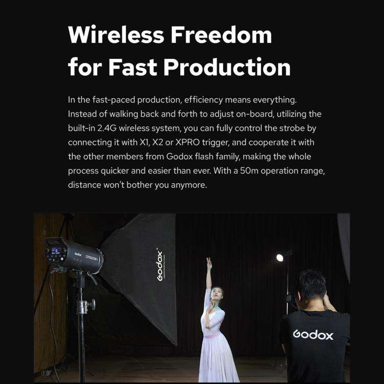 Godox QT400III Quicker Studio Flash Light 400Ws Bowens Mount High Speed Flash (EU Plug)