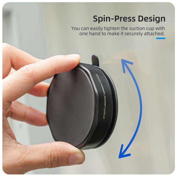 Sunnylife Universal Suction Cup Adapter Base Strong Suction Sucker for Action Camera (Black)