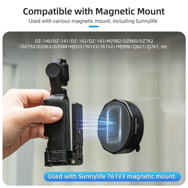 Sunnylife Universal Suction Cup Adapter Base Strong Suction Sucker for Action Camera (Black)