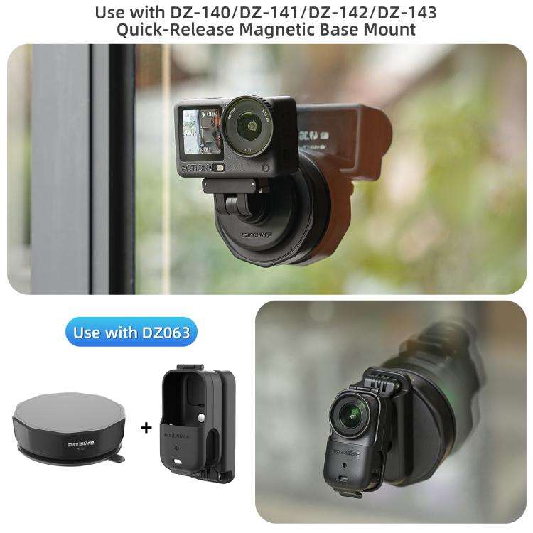 Sunnylife Universal Suction Cup Adapter Base Strong Suction Sucker for Action Camera (Black)