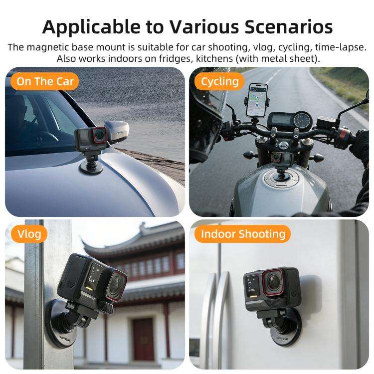 Sunnylife Quick-Release Magnetic Base Mount 1/4 180 Tilt Adjustable Tabletop Base Bracket For Ins...