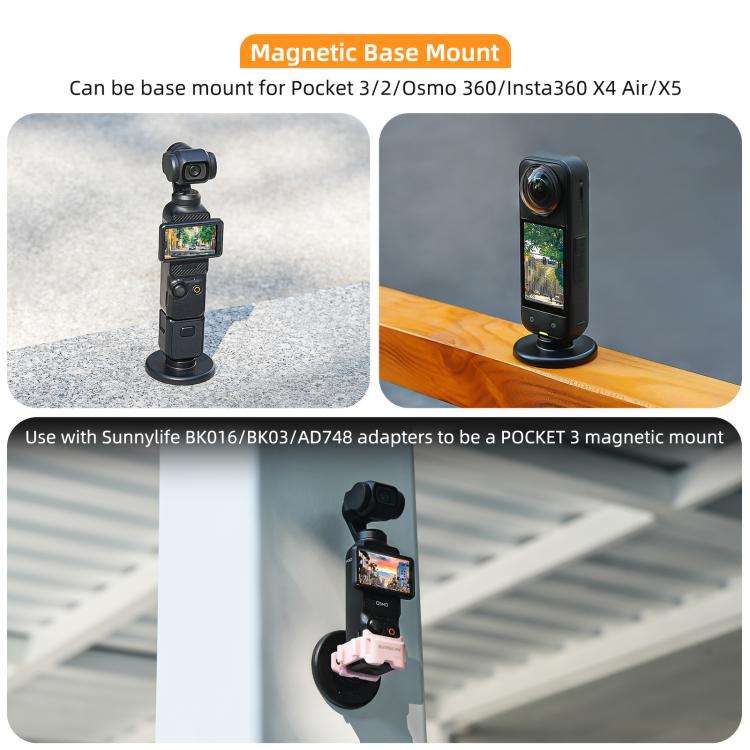 Sunnylife Quick-Release Magnetic Base Mount 1/4 180 Tilt Adjustable Tabletop Base Bracket For Ins...