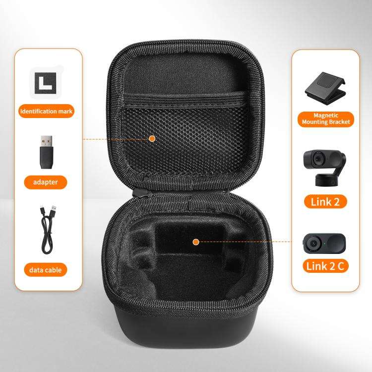 For Insta360 Link 2 / 2C / 2 Pro STARTRC Mini Portable Body Diamond Texture PU Storage Bag (Black)
