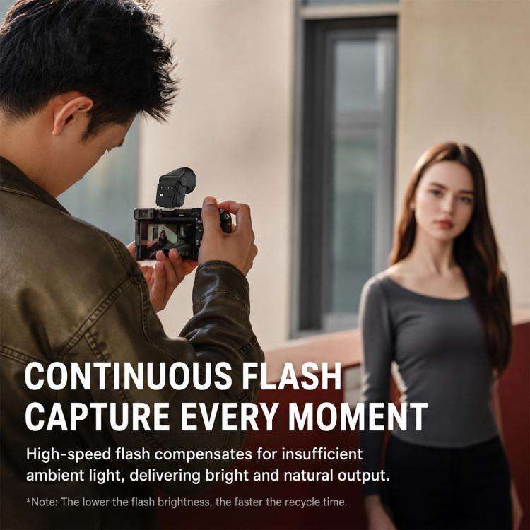 Desiontal F02 Mini On-Camera Flash Light Speedlite for Mirrorless Cameras (Black)
