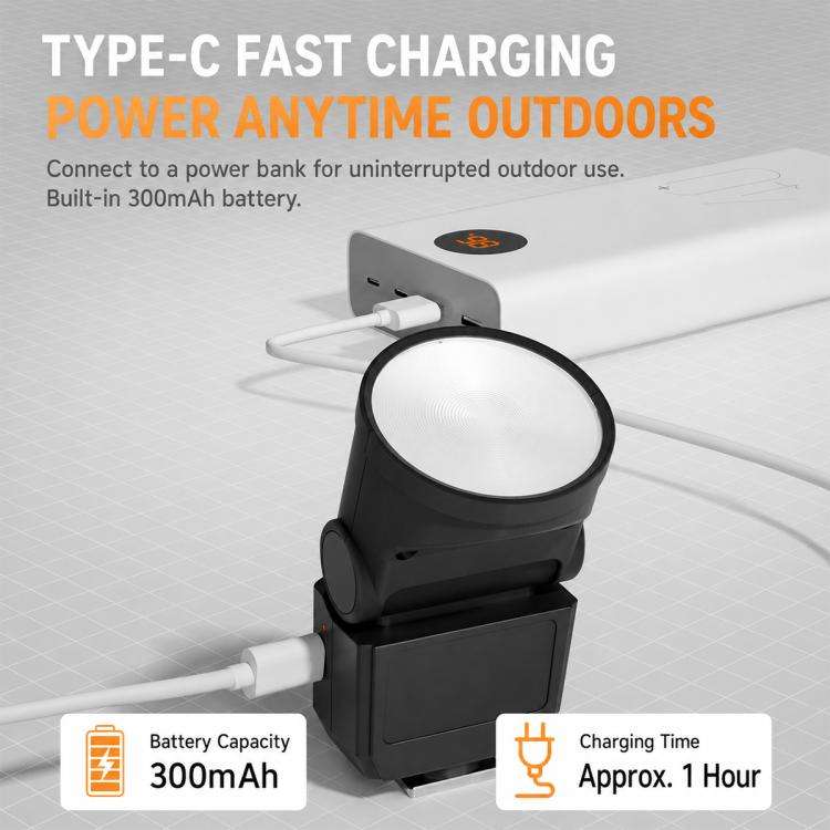 Desiontal F02 Mini On-Camera Flash Light Speedlite for Mirrorless Cameras (Black)