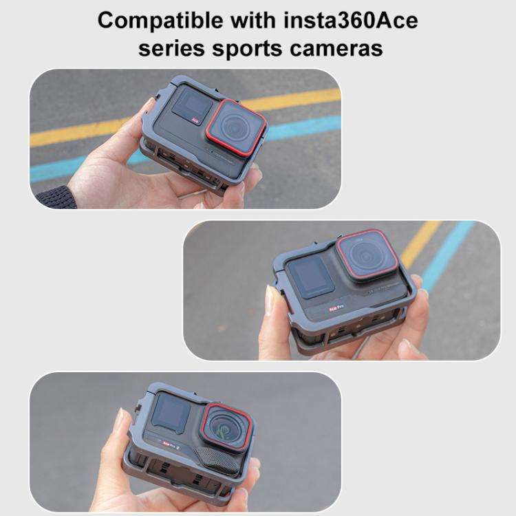 For Insta360 Ace Pro 2 Metal Protective Cage Adapter Frame